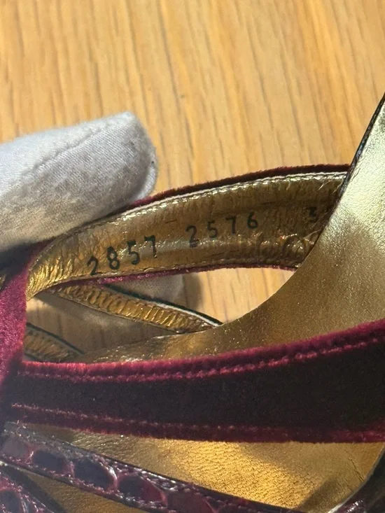 Dolce & Gabbana Velvet & Python-Embossed Ankle-Strap Heels - Picture 6 of 10